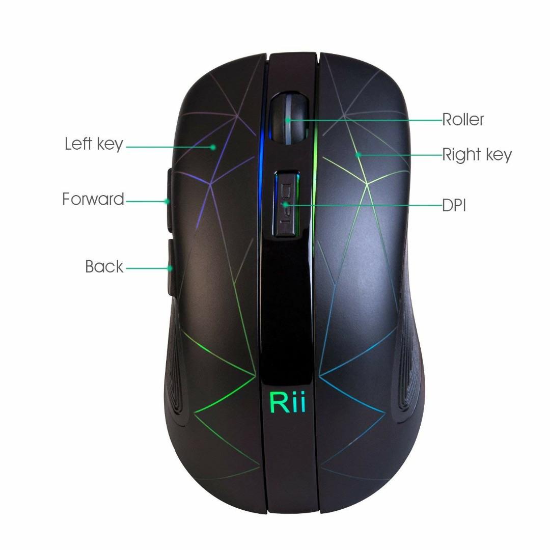 Rii RM200 Wireless Mouse 1600DPI 5 Buttons Programmable Breathing rii-rm200-wireless-mouse-1600dpi-5-buttons-programmable-breathing