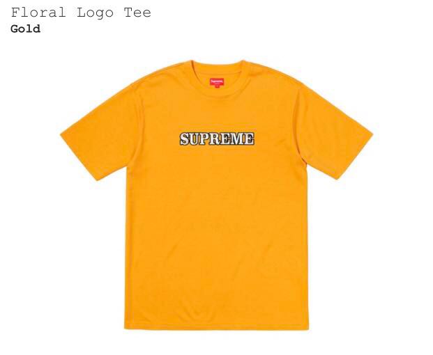 supreme floral logo tee