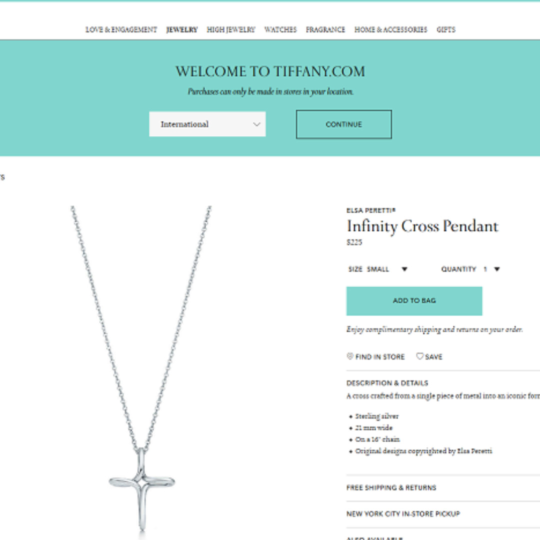 Elsa peretti infinity cross top