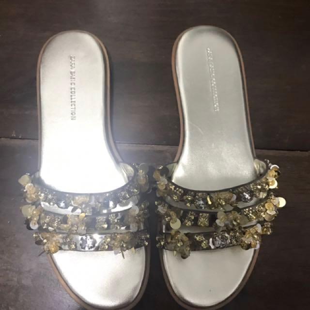 Zara bejewelled slip ons (Category: Flats & Sandals) located in Manila. Submitted by mc1416 (Listing ID 125204112, Image 1). Description: Used once Brand new condition S36 Small for me .