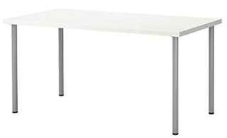 White table with silver legs
