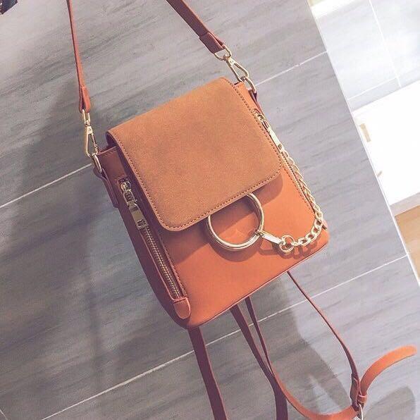 small suede backpack