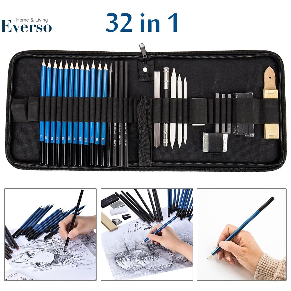 32pcs Drawing Sketch Set Charcoal Pencil Eraser Art Books