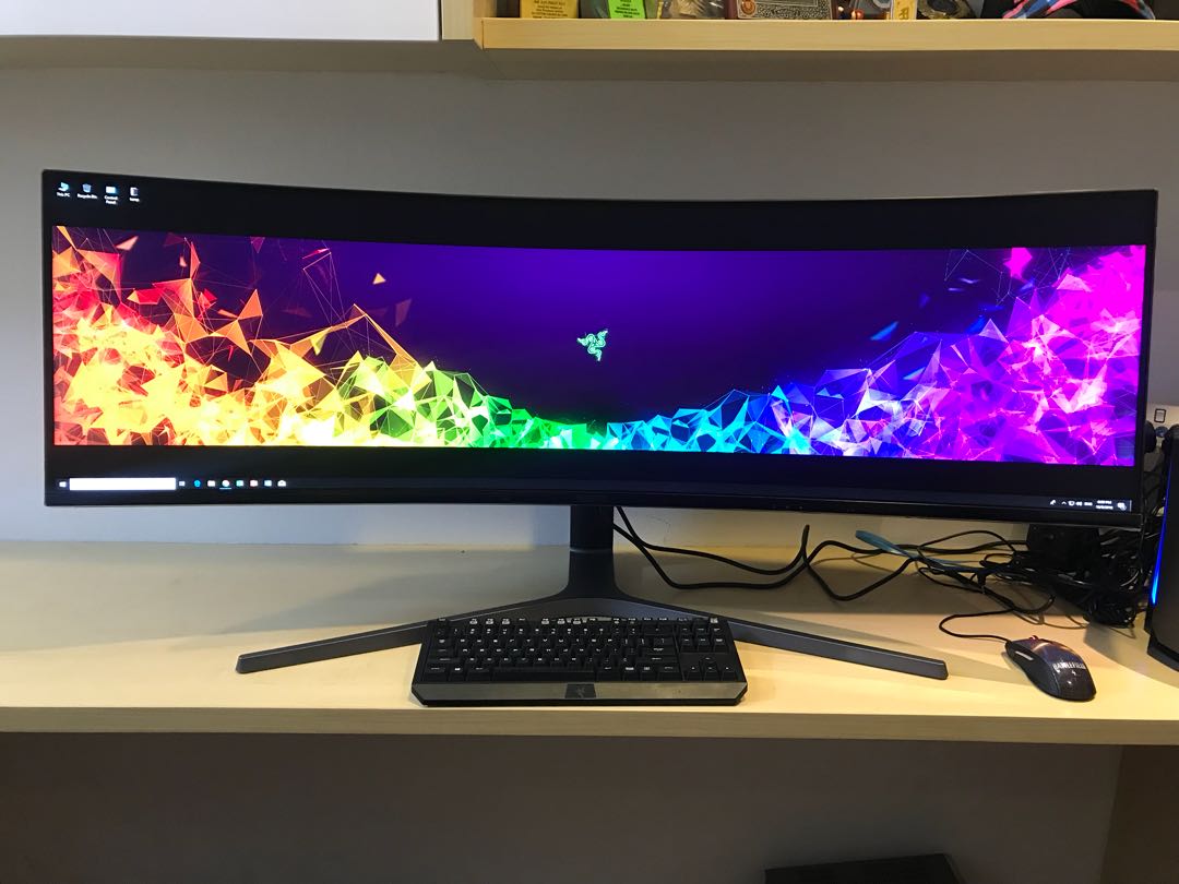49 samsung qled ultrawide curved gaming monitor chg90
