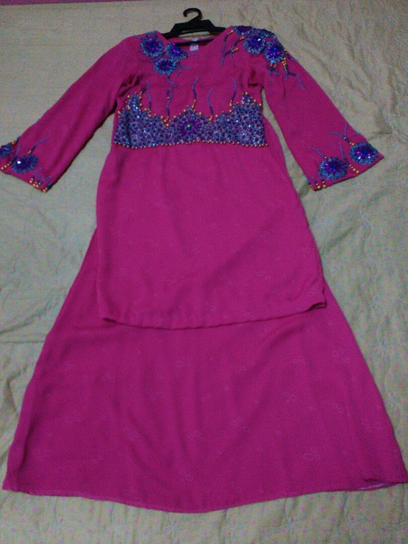 Baju Kurung Moden Tampal Lace On Carousell