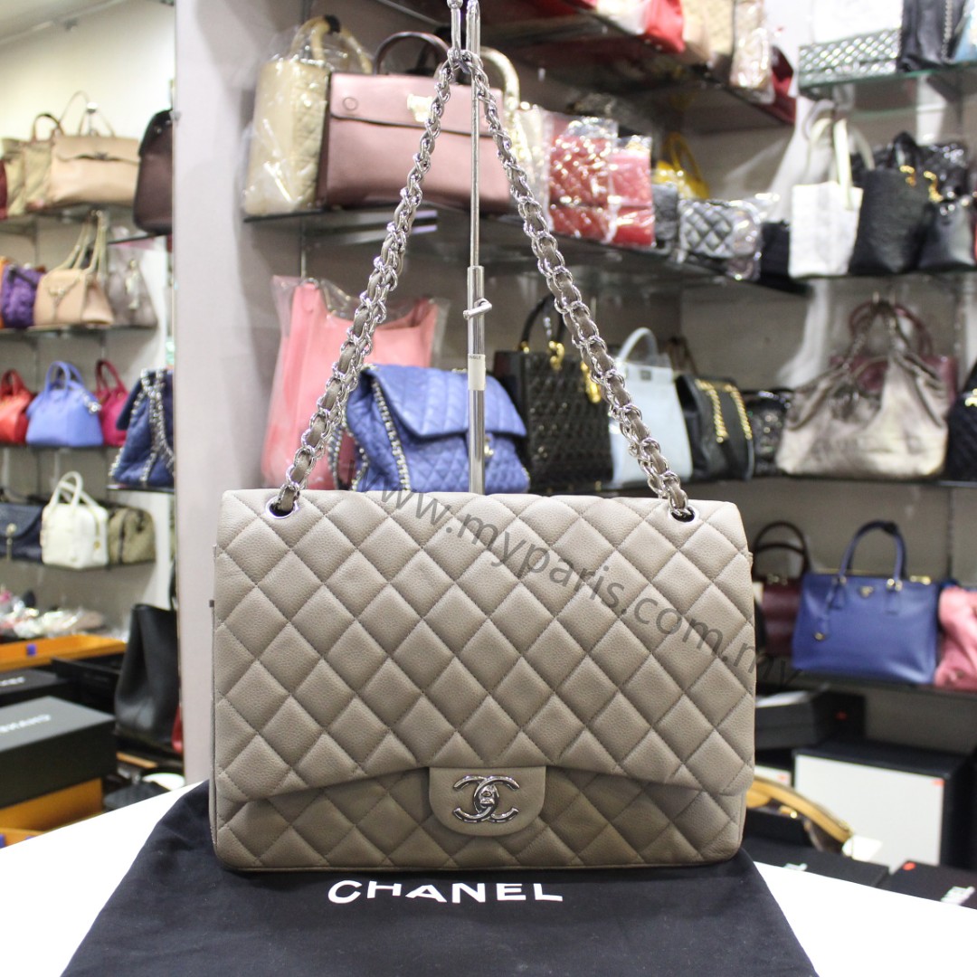 Chanel maxi grey clearance
