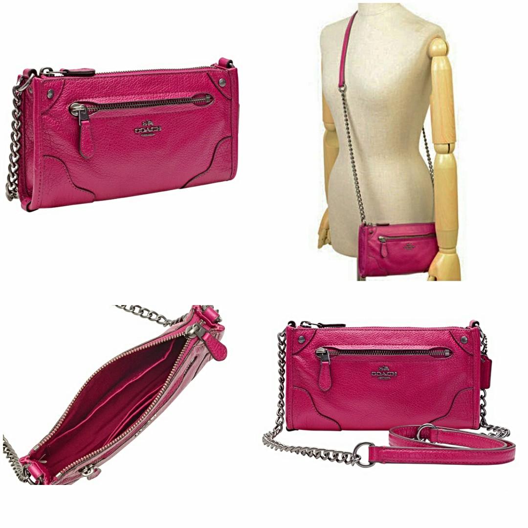 COACH LEATHER GRAIN MICKIE CROSSBODY BAG