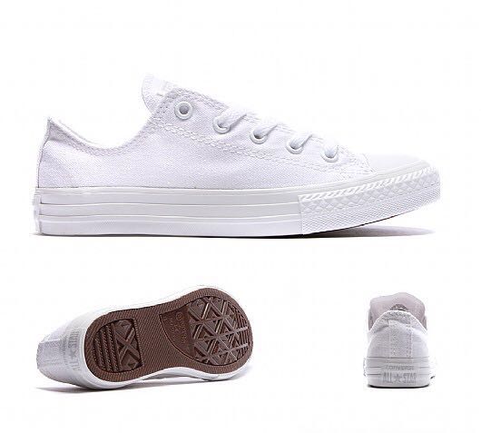 converse all white low cut