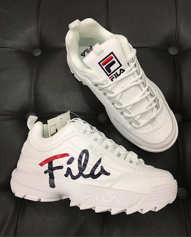 womens fila disruptor ii premium script athletic shoe