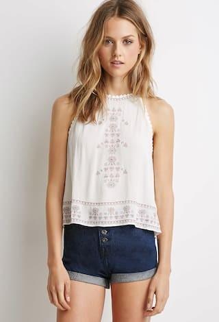 Forever21 Mineral Wash Cuffed Denim 