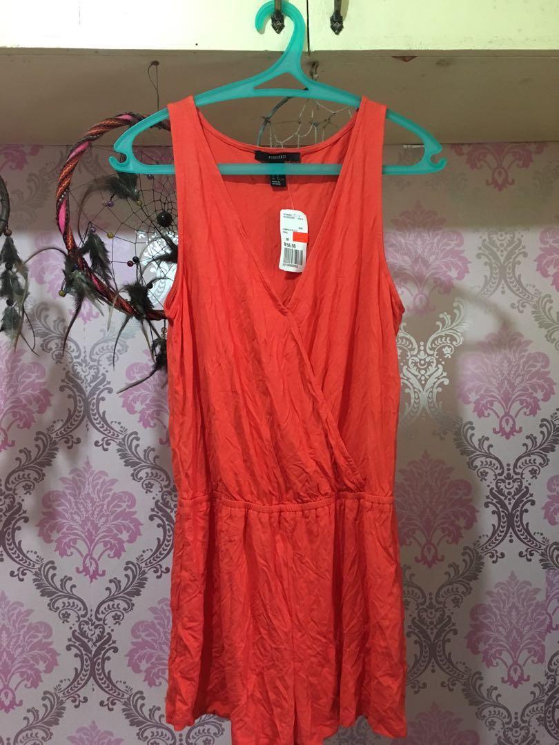forever 21 orange romper