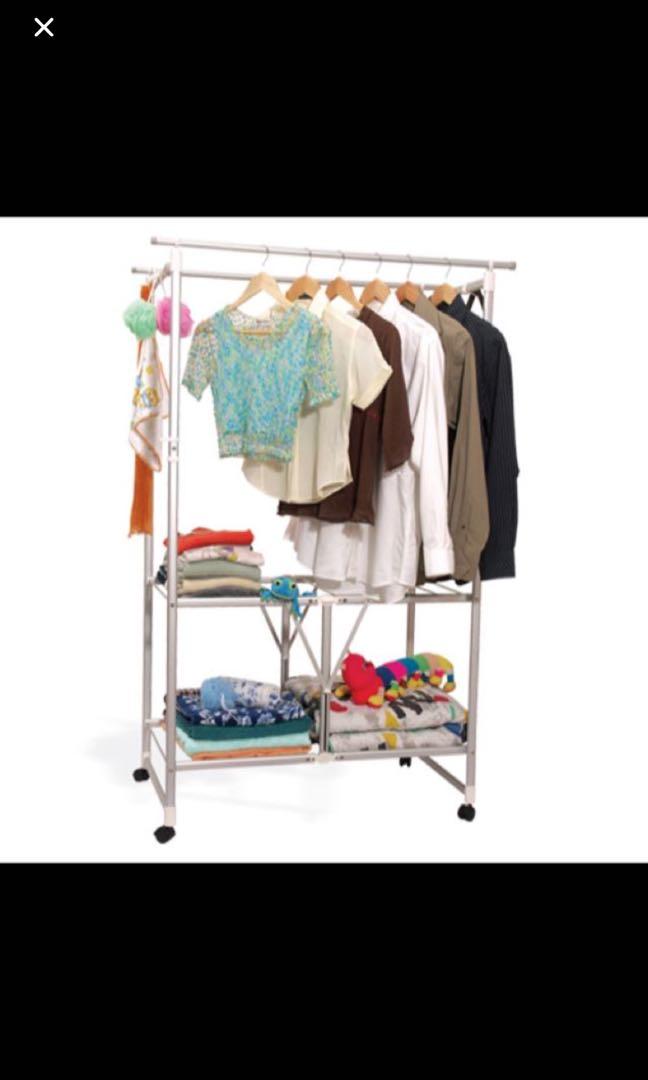 HANGING RACK FOLDABLE CLOTHES LAUNDRY ROMAN 7718 Furniture Home Living Home Improvement Organisation Storage Boxes Baskets on Carousell