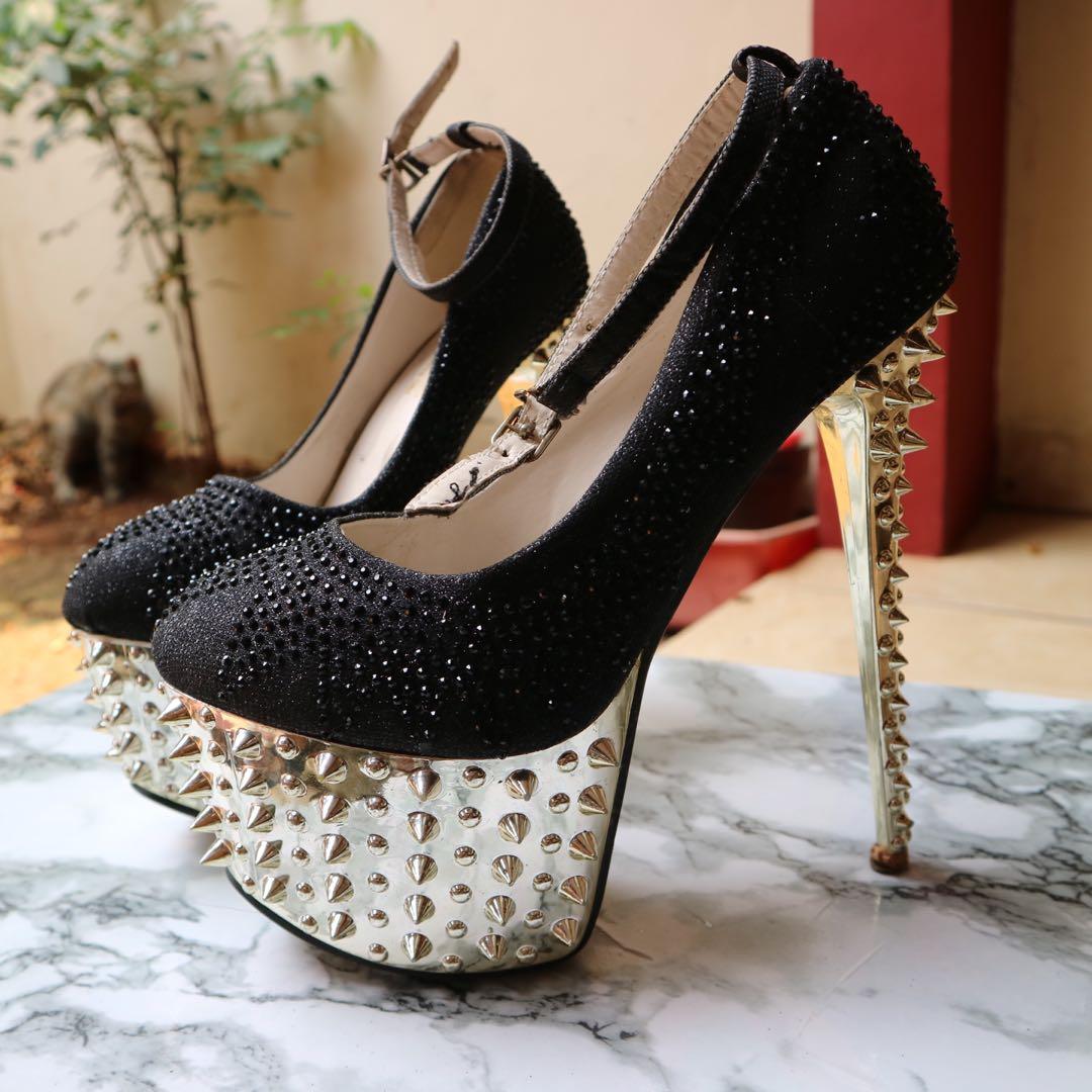 High Heels Duri Paku Stuff Wanita Tinggi 20cm Fesyen Wanita Sepatu Di Carousell