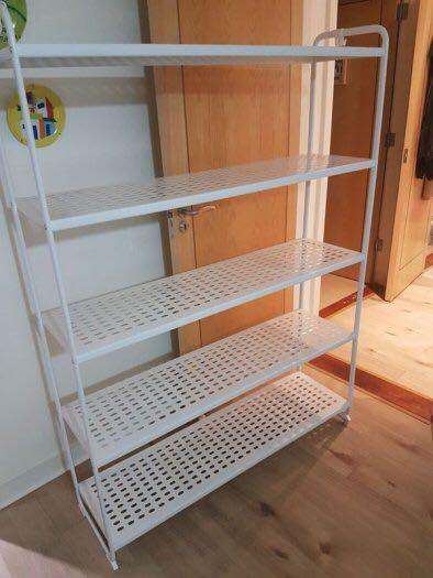 IKEA White Metal Shelf 4 Tier