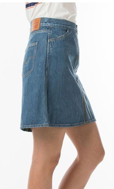 levi's orange tab a-line denim skirt 