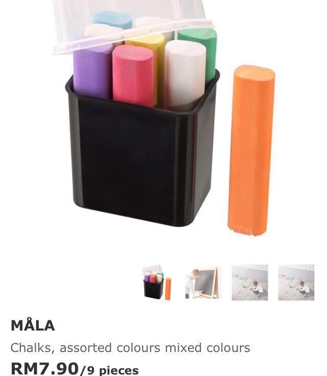 Like New Ikea Set Mala Whiteboard Blackboard,New Paper Roll,Chalks,Duster,Marker Casing