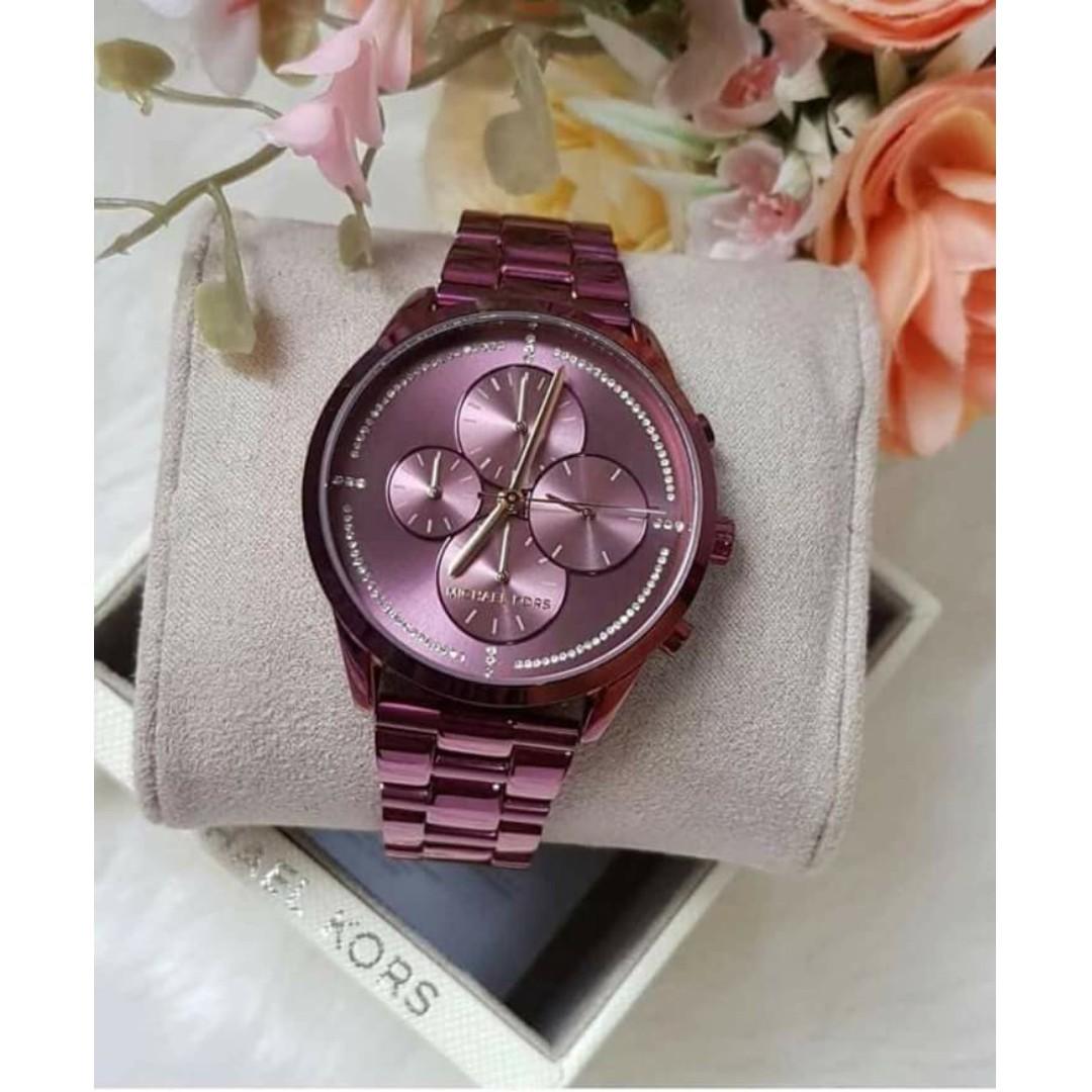 purple michael kors watch women's