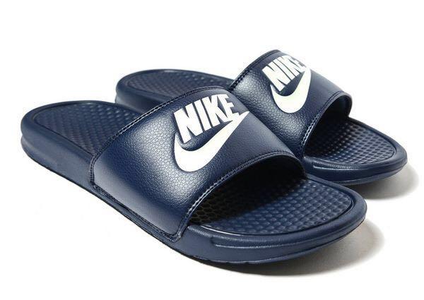 Nike Benassi Slides Navy, Men's Fashion 