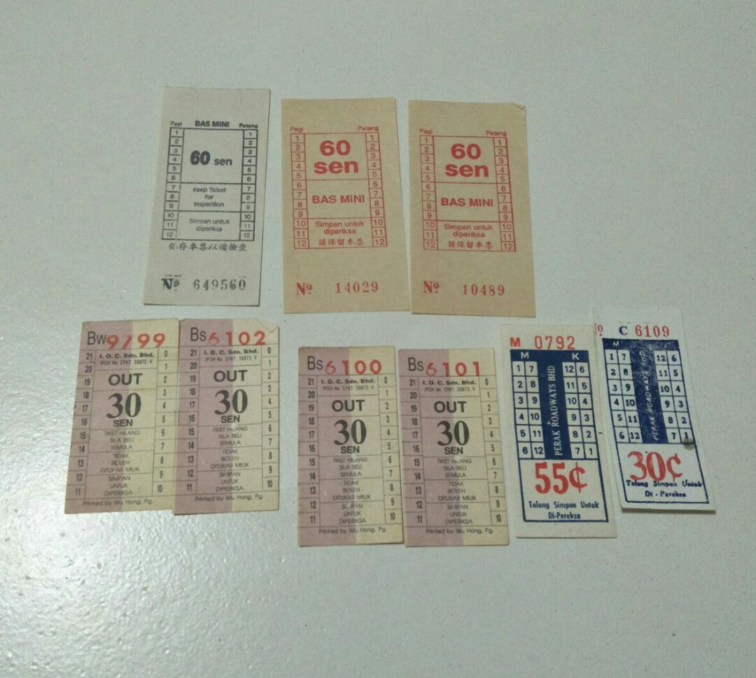 Old Malaysia Bus Ticket Vintage Collectibles Vintage Collectibles On Carousell