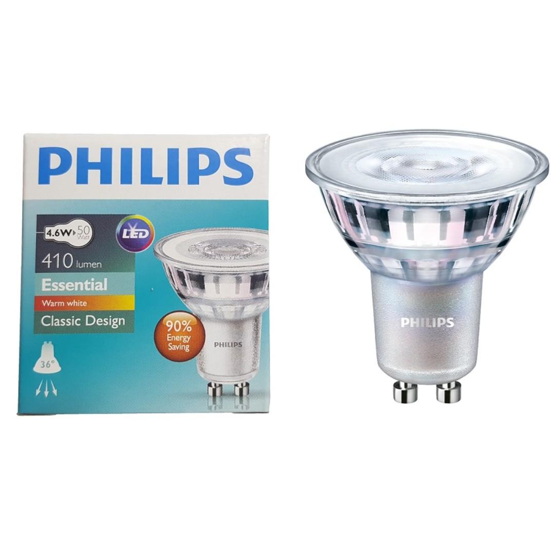 Pack of 6 - WarmGlow Dimmable Philips LED GU10 Light Bulbs,3.8 W 50W 