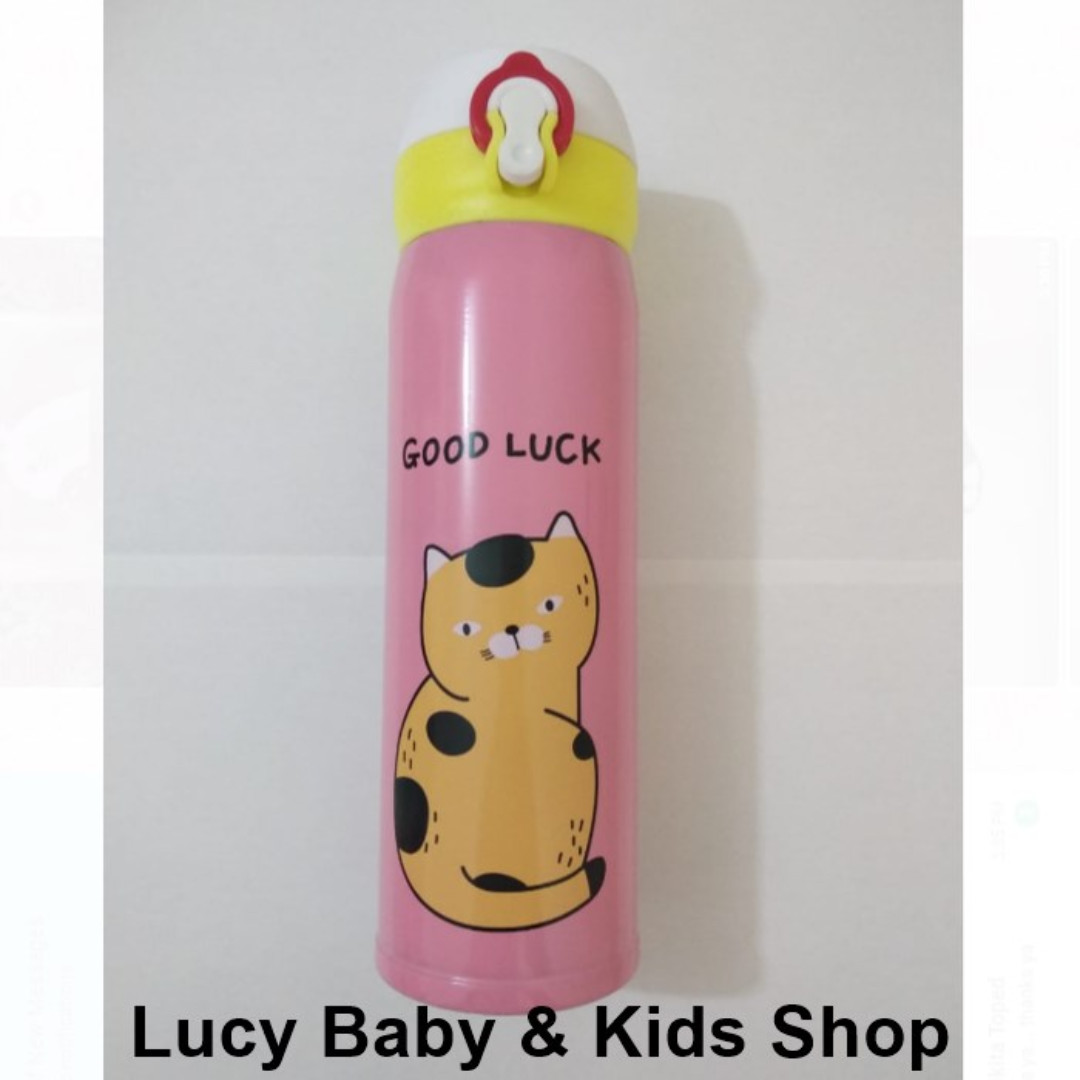 Putih Kuning Termos Tumbler Karakter Kucing 500ml Vacuum Flash Bayi Anak Lainnya Di Carousell