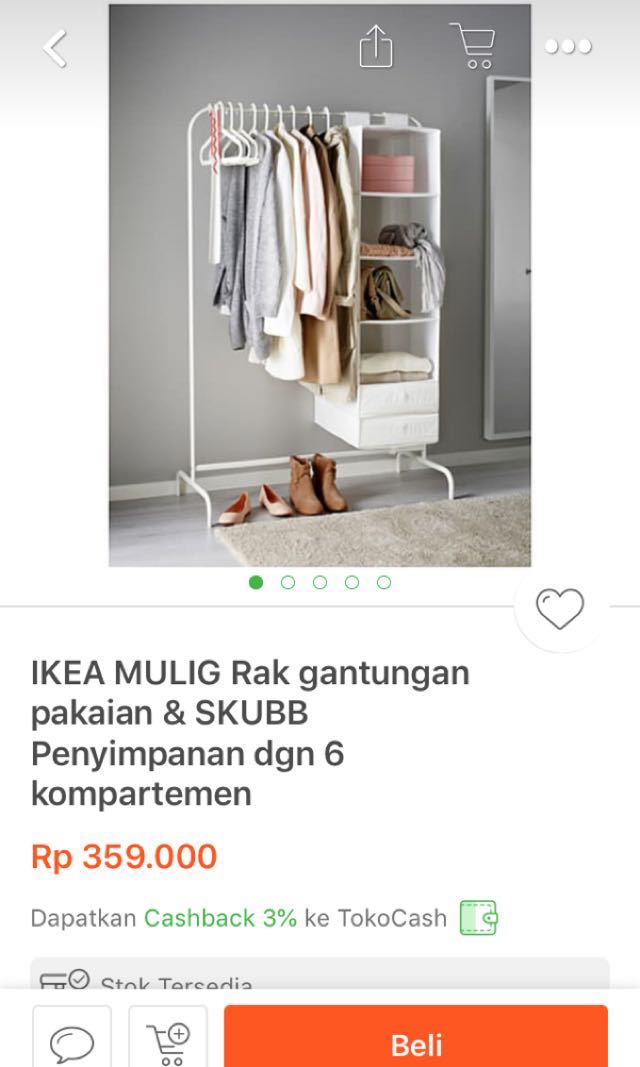 Rak Gantungan Pakaian Ikea Perabotan Rumah Di Carousell