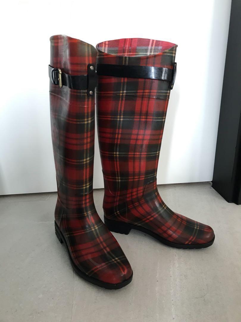 Ralph lauren on sale rain boots plaid