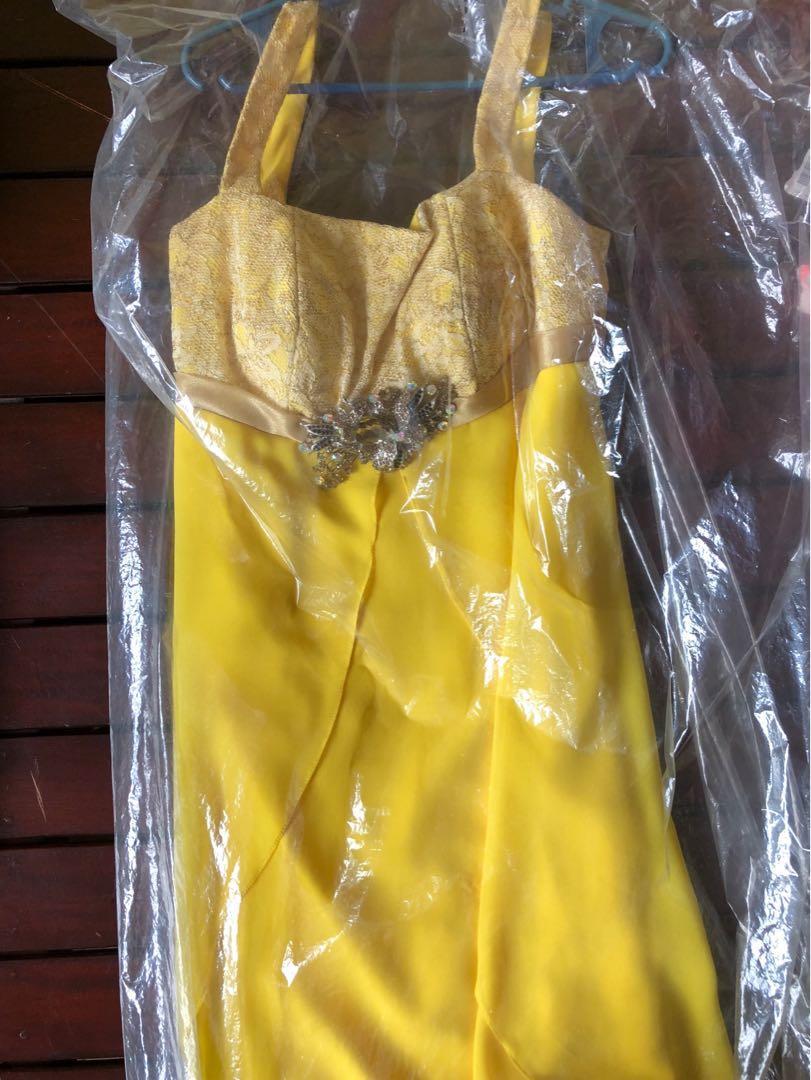 Canary yellow cocktail dress 2025