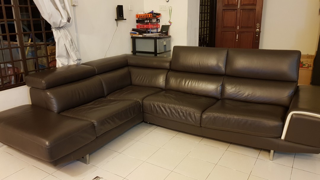 Rozel Bovine Leather L Sofa Home Furniture Furniture On