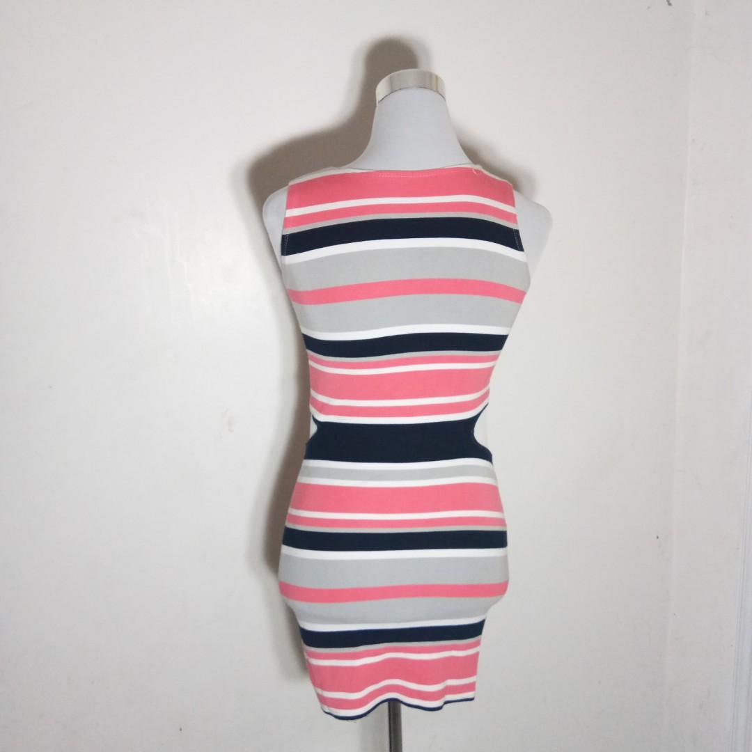 Striped bodycon dress (Category: Dresses) located in Quezon City. Submitted by rainbowpride (Listing ID 194335081, Image 3). Description: Used in great condition. Gives a chic look while staying comfortable. The material is stretchy and hugs in all the right places. 😊.