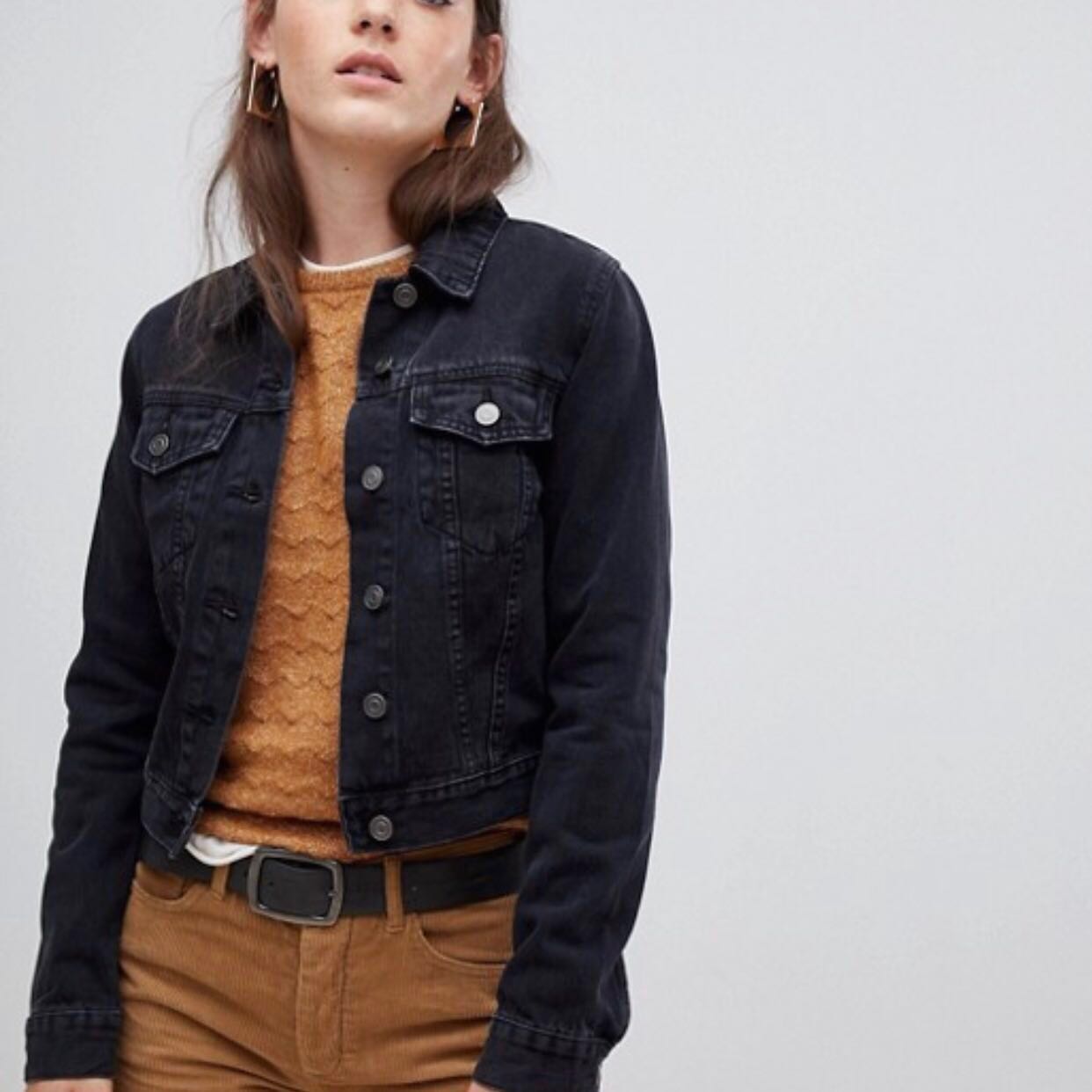 Black denim deals jacket uniqlo