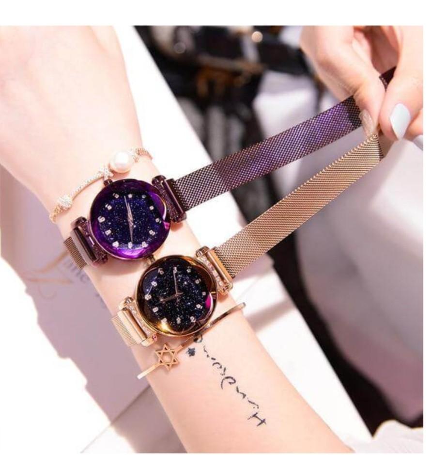Women starry discount sky waterproof watch