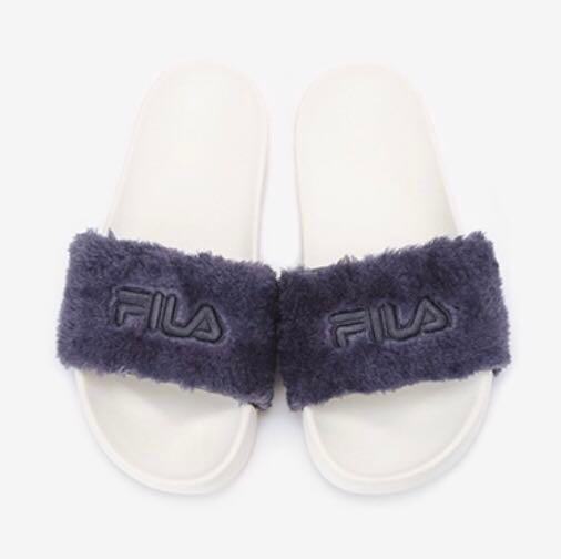 purple fila slides