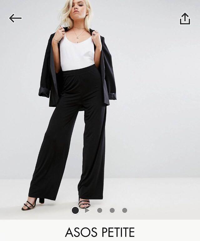 ASOS PETITE Slinky Wide Leg Trousers 