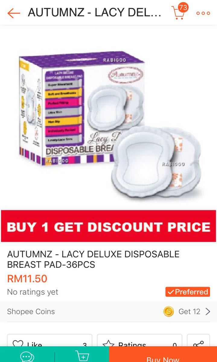 Autumnz Lacy Deluxe Disposable Breast pad -36Pcs