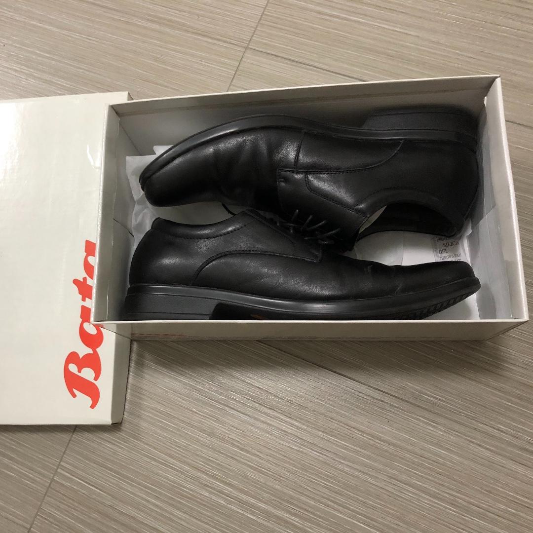 Bata Black Leather Shoes, Men's Fashion