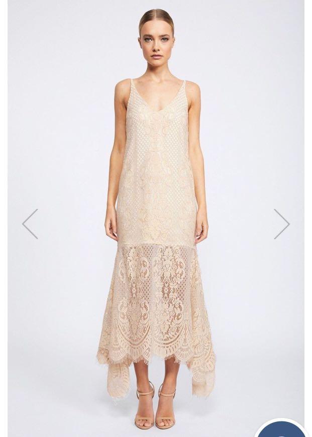 shona joy lace handkerchief dress Shona Joy core handkerchief slip dress with scallop hem NWT Navy Size 6