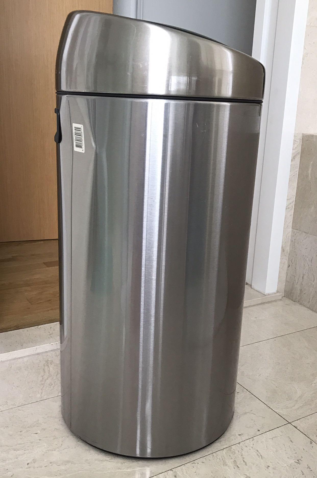 Brabantia Stainless Steel Dustbin 40L touch lid, Furniture & Home