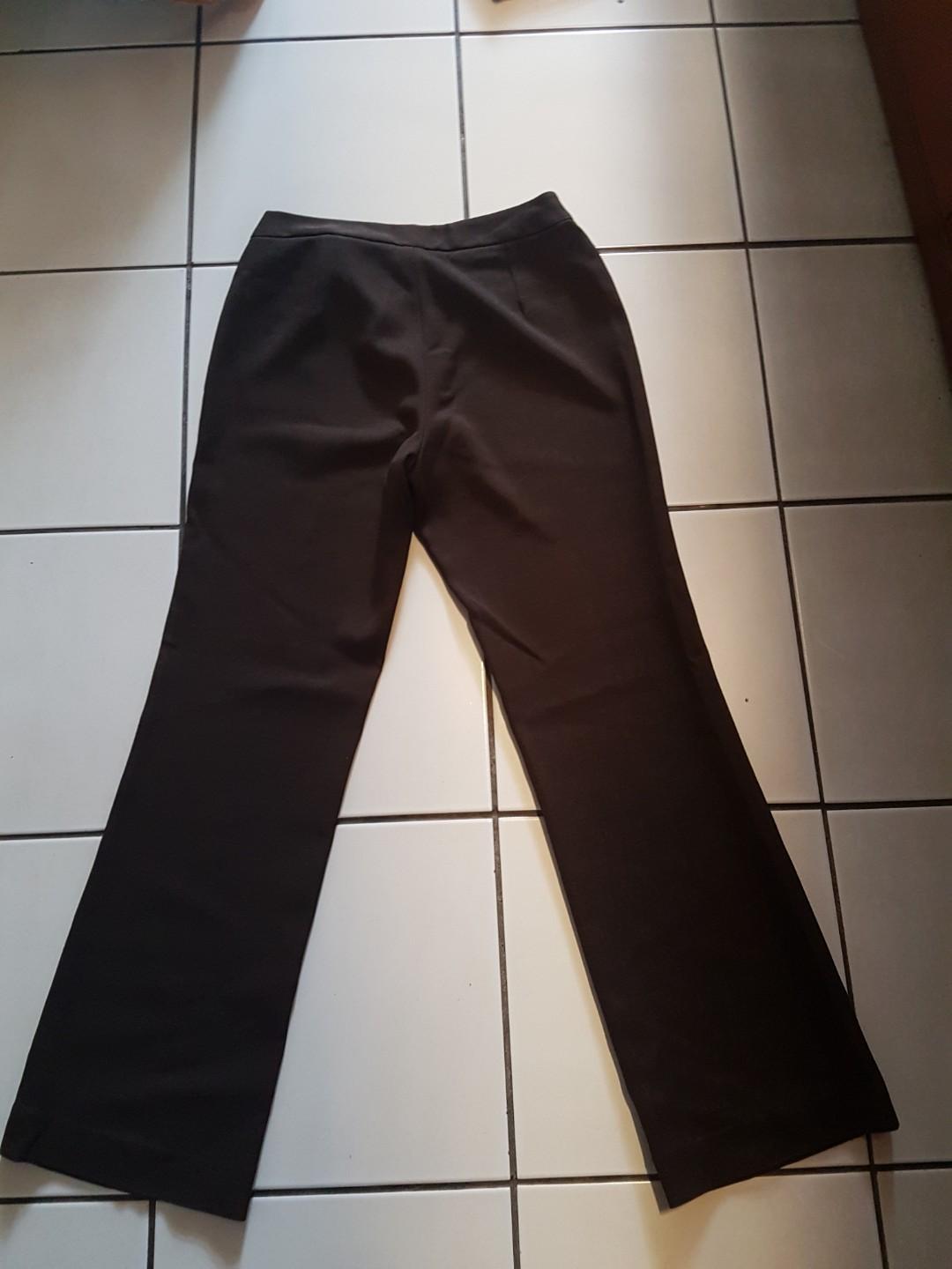 Celana Kantor Warna Dark Brown Fesyen Wanita Pakaian Wanita Bawahan Di Carousell