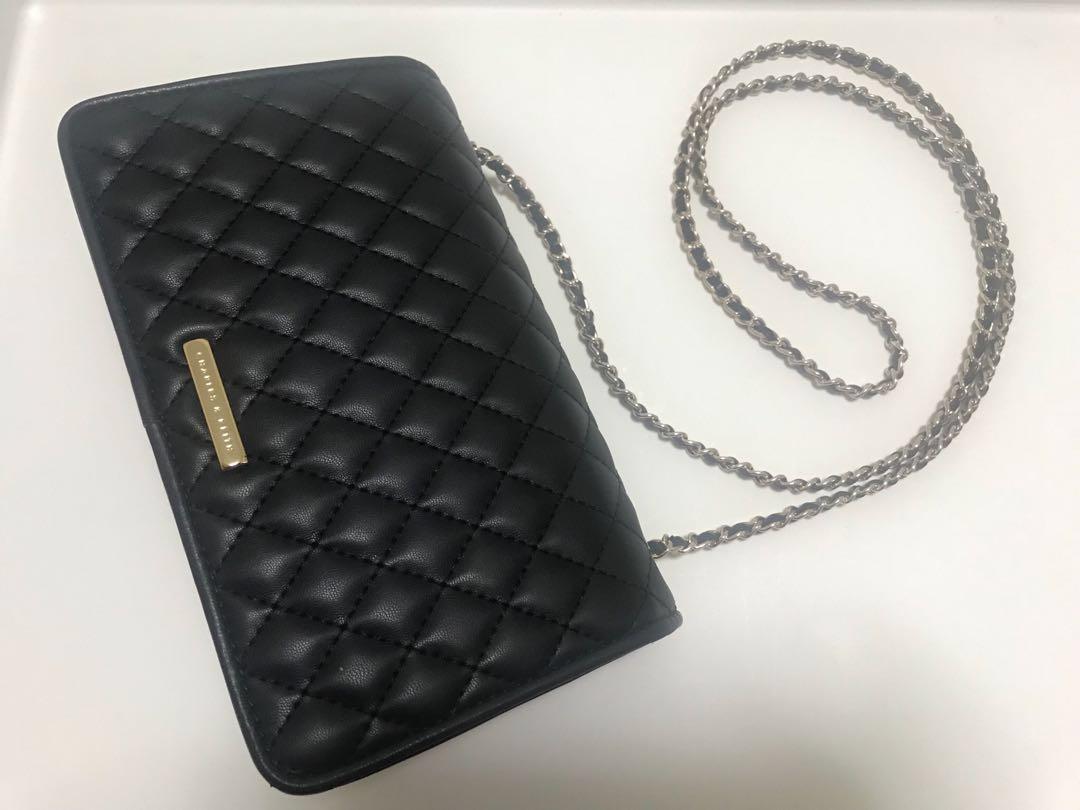 charles & keith quilted chain strap bag