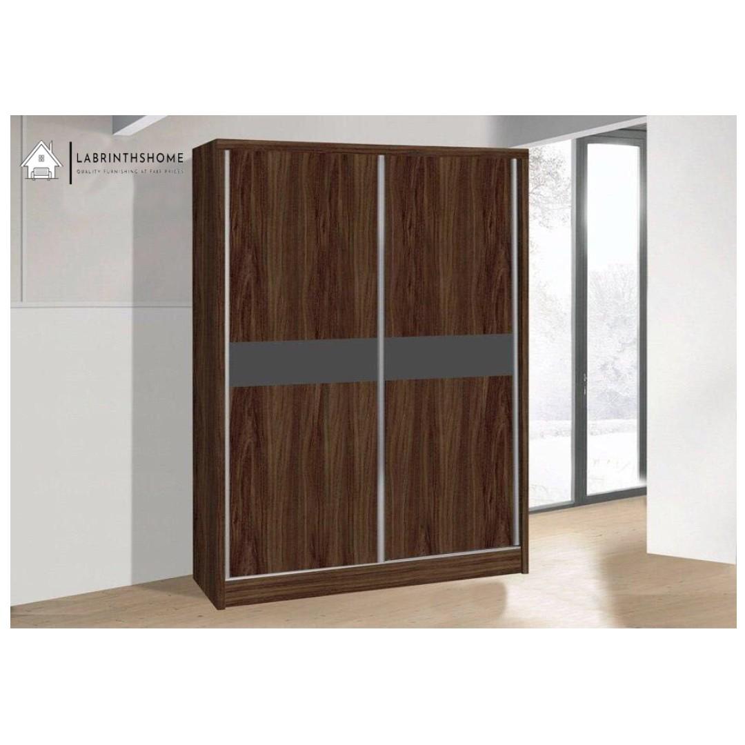 Chocolate Sliding Wardrobe Furniture Shelves Drawers On Carousell