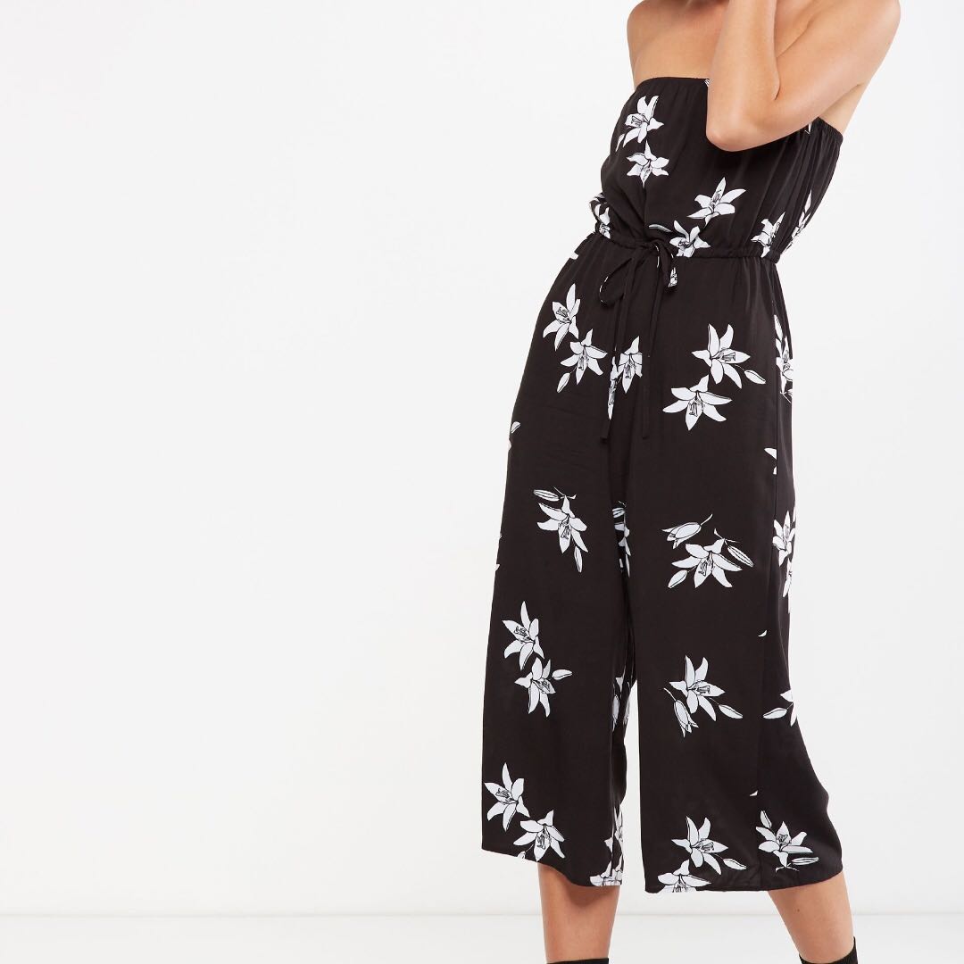 Cotton On Betty Bandeau Tube Black Jumpsuit Playsuit Women S