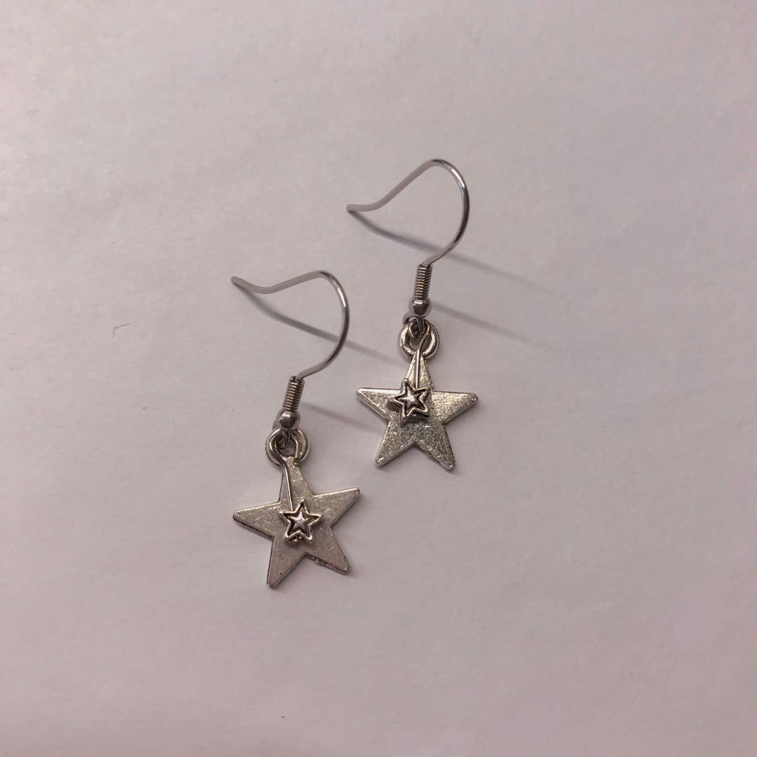 Double online star earrings