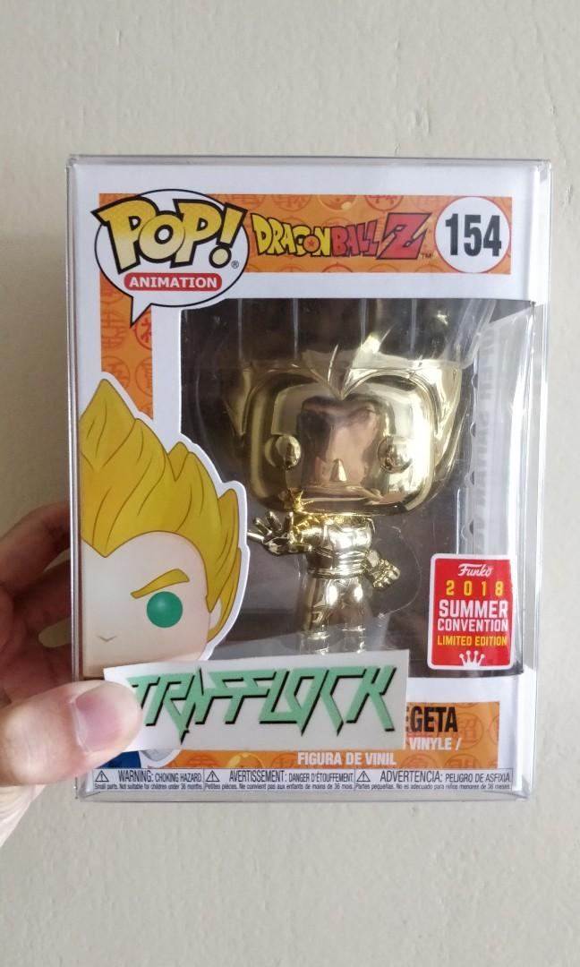 Dragon Ball Z Funko Pop Gold Chrome Vegeta 2018 Sdcc Dragon Ball