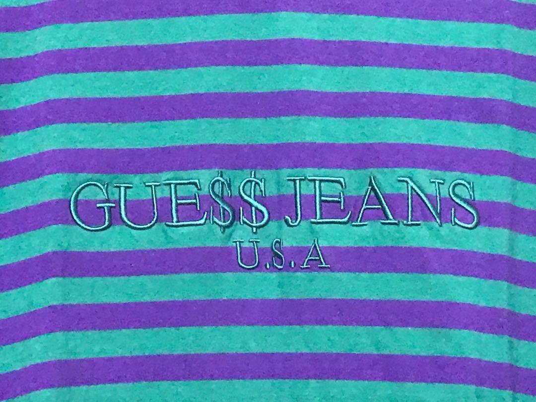 Green and purple guess shirt top