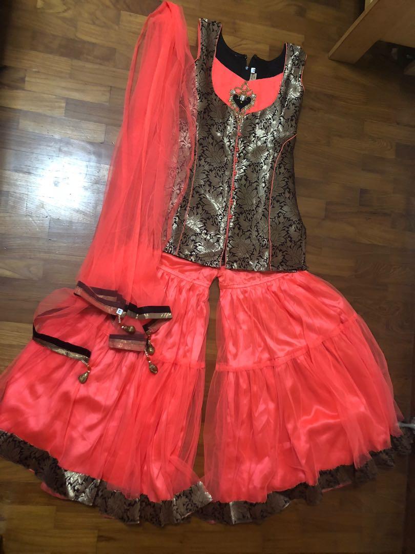 Indian Traditional Sharara Dress Used One Time Babies Kids