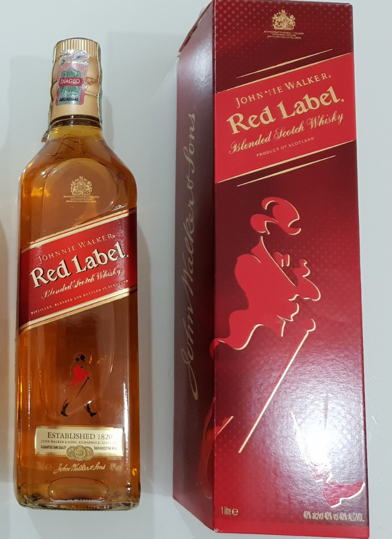 Johnnie Walker Red Label Scotch Whisky 1L, Food & Drinks ...
