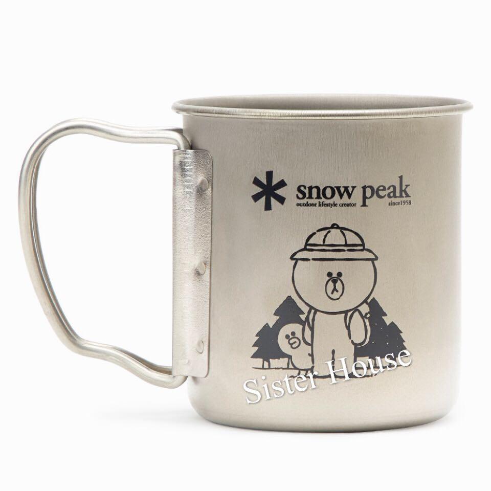 🇰🇷LINE Friends x Snow Peak Brown & Sally Titanium Camping Mug 