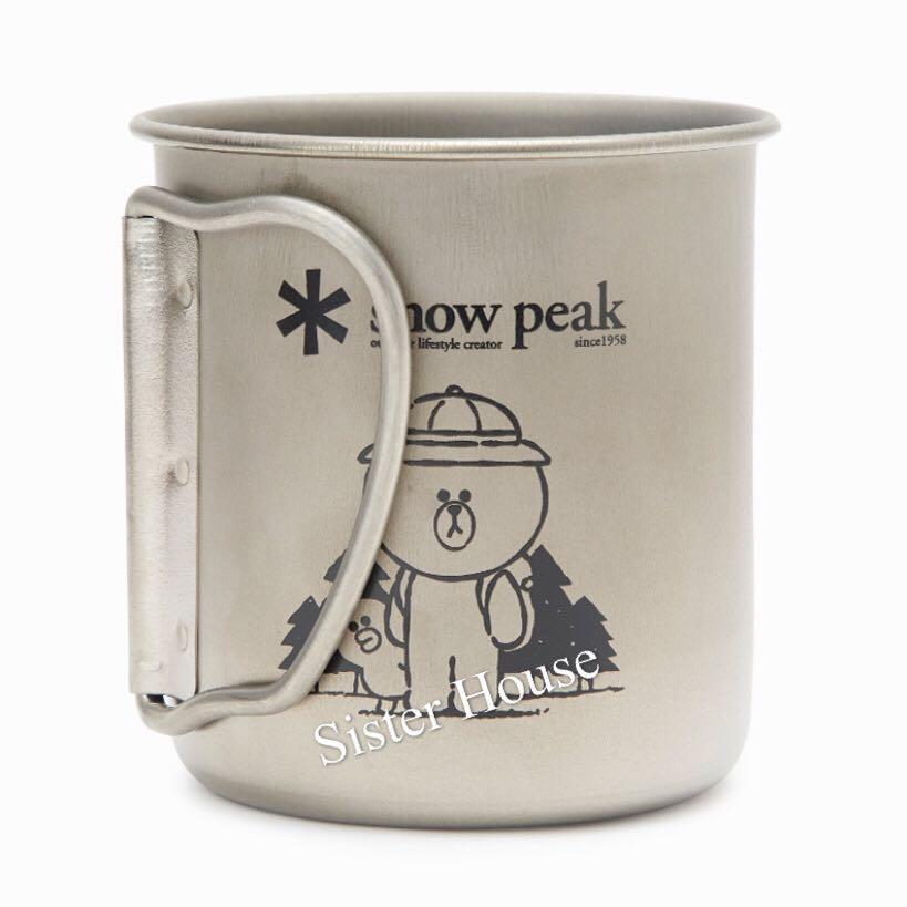 🇰🇷LINE Friends x Snow Peak Brown & Sally Titanium Camping Mug 