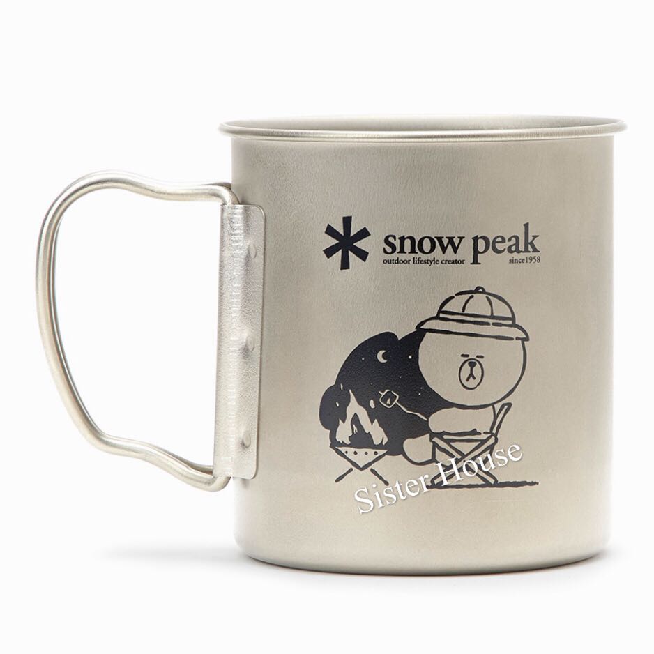 🇰🇷LINE Friends x Snow Peak Brown Titanium Camping Mug 450ml 熊大鈦露營杯